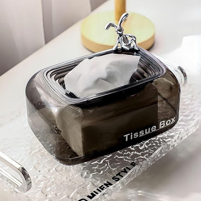 Self Sinking Rectangular Tissue Box Cover with bunny |Tissue Dispenser | Office |Home Accessories