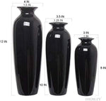 Plain Black Ceramic Vase - Set of 3 | Pots & Vases | Home Décor