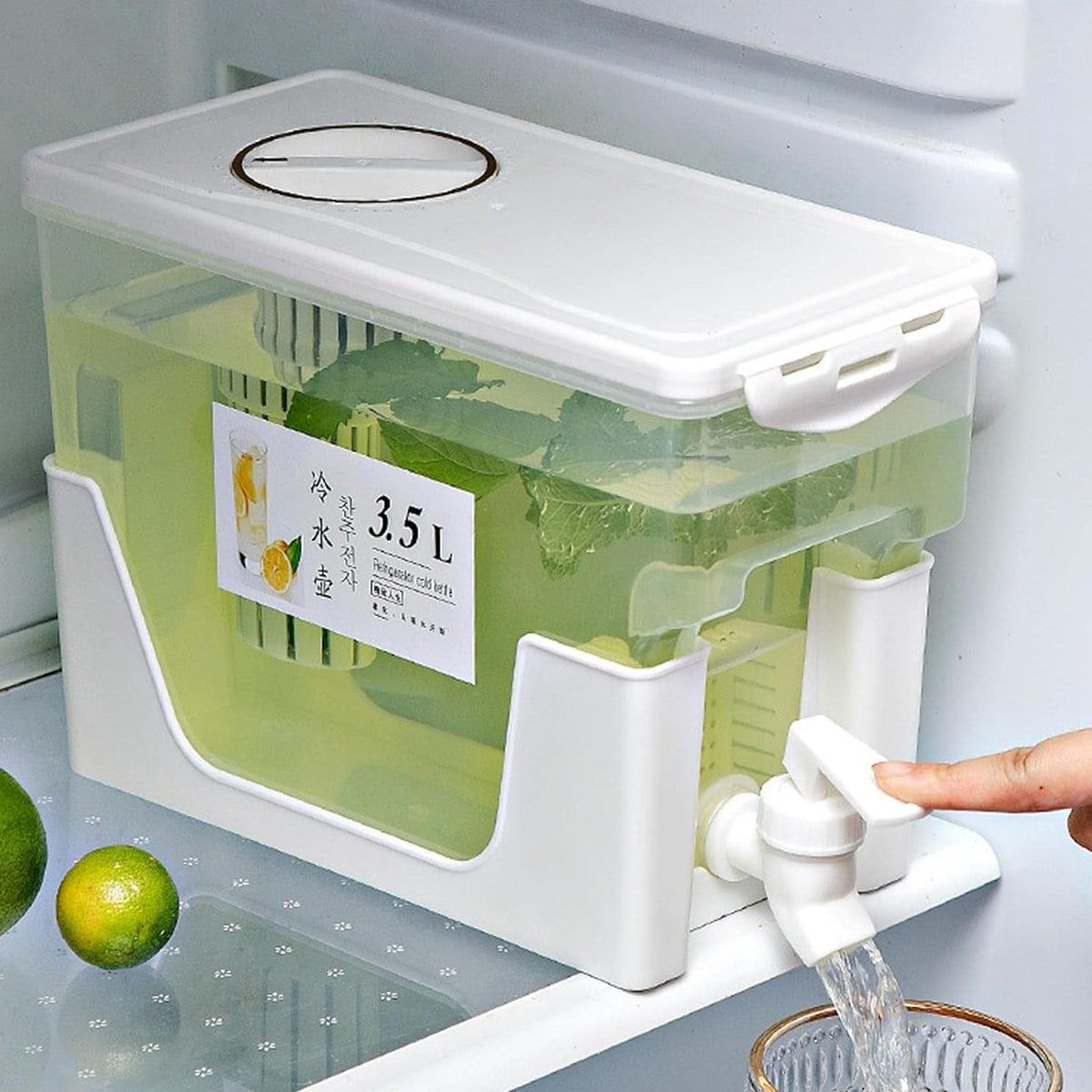 3.5L Fridge Beverage Dispenser With Stand And Spigot | Kitchen Accessories