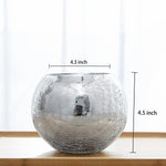 Silver Cracked Glass Vase/ Candle Holder | Home Décor