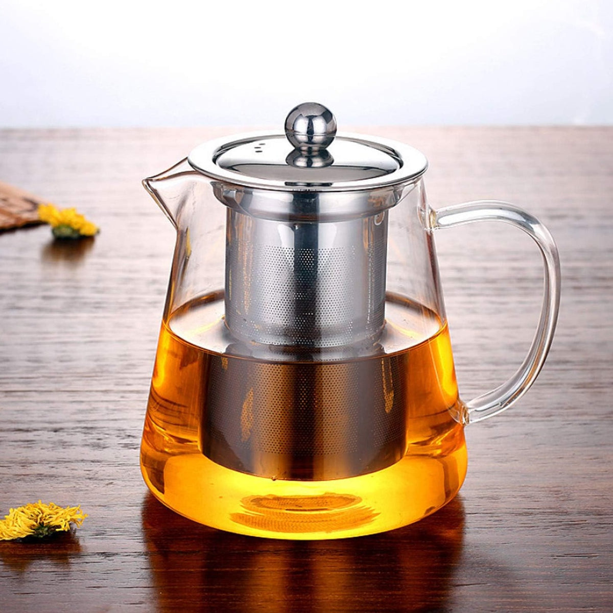 Borosilicate Glass Teapot – High Temperature Resistant Tea & Coffee Pot with Infuser Lid