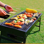 Portable & Fold-able BBQ Grill with Slide in Coal Tray