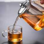 Borosilicate Glass Teapot – High Temperature Resistant Tea & Coffee Pot with Infuser Lid