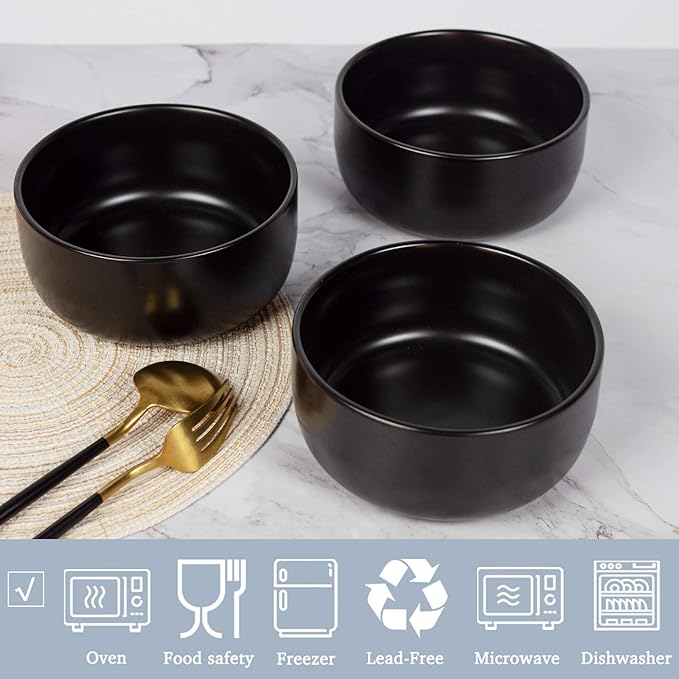 Black Matte Deep All Purpose Bowls