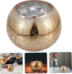 Golden Cracked Glass Vase/ Candle Holder | Home Décor