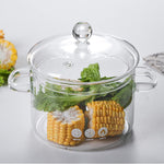 Borosilicate Glass Cooking Pot with Lid & Handle
