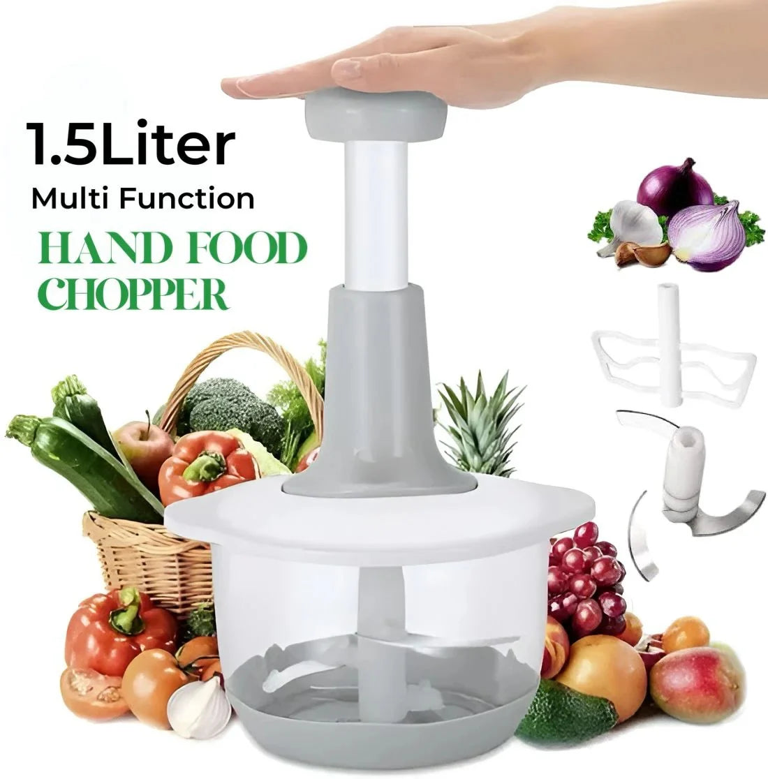 Multifunctional Manual Speedy Food Processor/ Hand Chopper | Kitchen Accessories