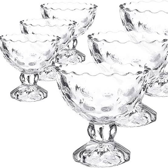6-Pcs Delisoga Premium Cut Round Dessert Serving Bowl | Delight Serving Cup 200ml