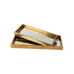 Versatile Gold Border Elegant Decor Mirror Tray