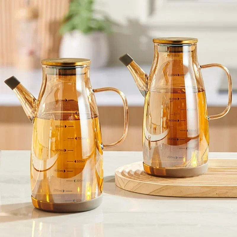 800ML Oil Dispenser Bottle Pakistan – Glass No-Drip Pourer with Rubber Base for Kitchen Use