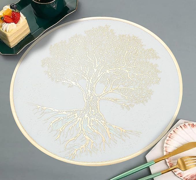 Tree Embellished Round Table Mats