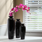 Plain Black Ceramic Vase - Set of 3 | Pots & Vases | Home Décor