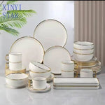 32-Piece Premium Ceramic Dinner Set | Elegant Tableware Set for 6 Persons
