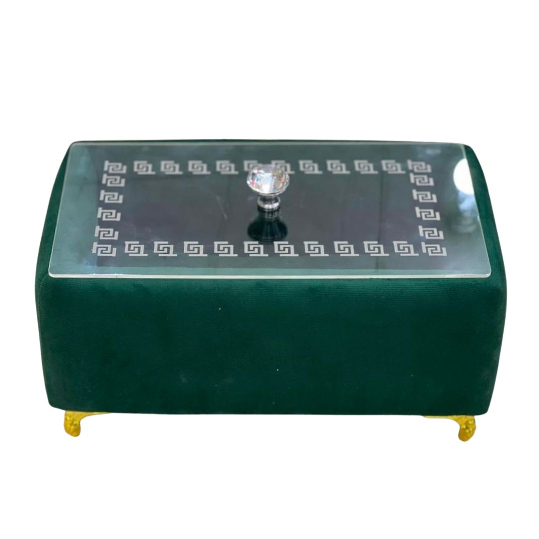 Rectangular Turkish Style Velvet Naan Roti Bread Box Container