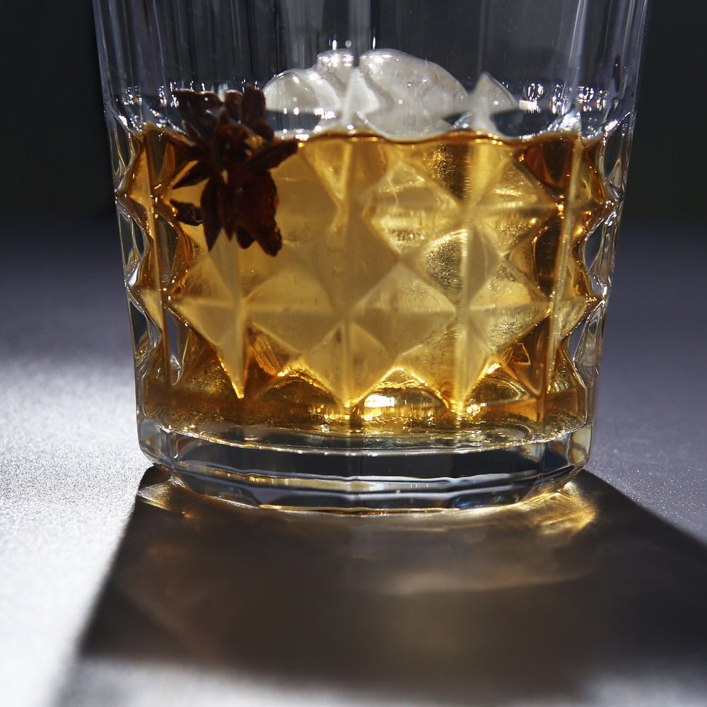 Delisoga Prism Pattern Classical Crystal Drinking Glass | Set of 6