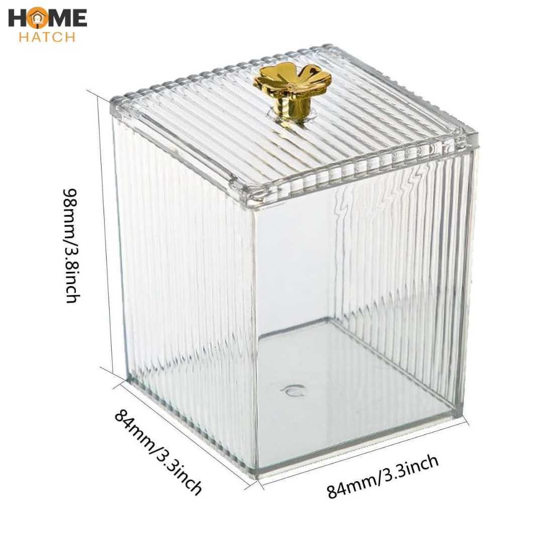 Acrylic Storage Jar | Box With Gold Flower