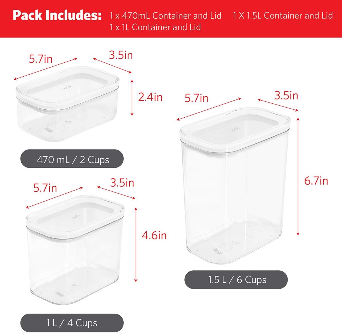 Airtight Food Storage Containers with Lids – Stackable Kitchen & Pantry Organizer Jars