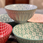 Danny Home Multicolour Turkish Porcelain Cereal and Soup Bowls - Set of 6
