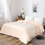Double Layered AC Fleece Sherpa Blanket - Peach - Home Hatch