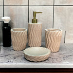 Artificial Stone Zig Zag Pattern Bath Set - 4pcs - Home Hatch