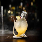Artistic Curved Glass with Built-In Straw – Unique Cocktail & Mocktail Drinkware
