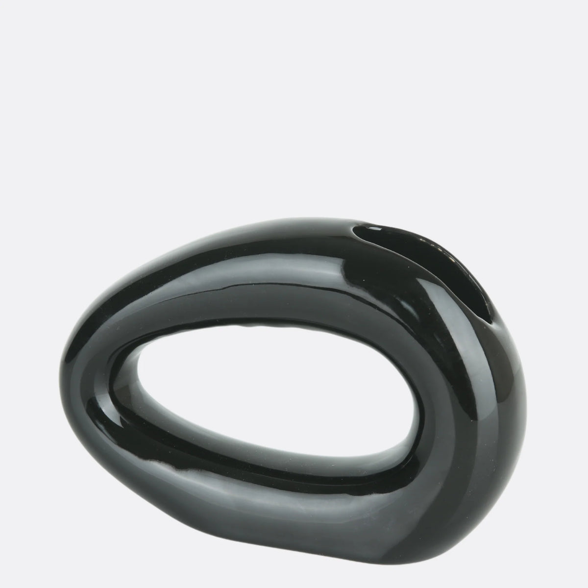 Asymmetrical Hallow Ceramic Vase Pair Black | Pots & Vases