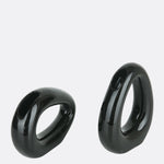 Asymmetrical Hallow Ceramic Vase Pair Black | Pots & Vases