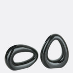 Asymmetrical Hallow Ceramic Vase Pair Black | Pots & Vases