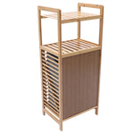 Bamboo Laundry Basket with 2-Tier Bamboo Shelf and Fabric Liner – Home Hatch