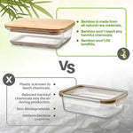 Bamboo Lid Airtight Glass Food Storage Containers