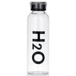Black Print Borosilicate Glass Water Bottle with Wooden Cap – Leakproof – Home Hatch Pakistan