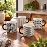 black and white geometric ceramic coffee mug, geometric coffee mug, printed ceramic coffee mug, black and white tea cup, ceramic coffee cups Pakistan, modern coffee mugs, monochrome ceramic mug, geometric pattern tea mug, 400ml ceramic coffee mug, black white coffee cup, minimalist coffee mug, aesthetic ceramic mug, printed tea and coffee cups, chai mug Pakistan, ceramic mugs online Pakistan, coffee mugs for office, coffee lover gift, stylish kitchen drinkware, buy geometric coffee mug Pakistan