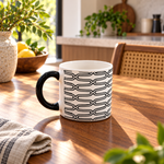black and white geometric ceramic coffee mug, geometric coffee mug, printed ceramic coffee mug, black and white tea cup, ceramic coffee cups Pakistan, modern coffee mugs, monochrome ceramic mug, geometric pattern tea mug, 400ml ceramic coffee mug, black white coffee cup, minimalist coffee mug, aesthetic ceramic mug, printed tea and coffee cups, chai mug Pakistan, ceramic mugs online Pakistan, coffee mugs for office, coffee lover gift, stylish kitchen drinkware, buy geometric coffee mug Pakistan