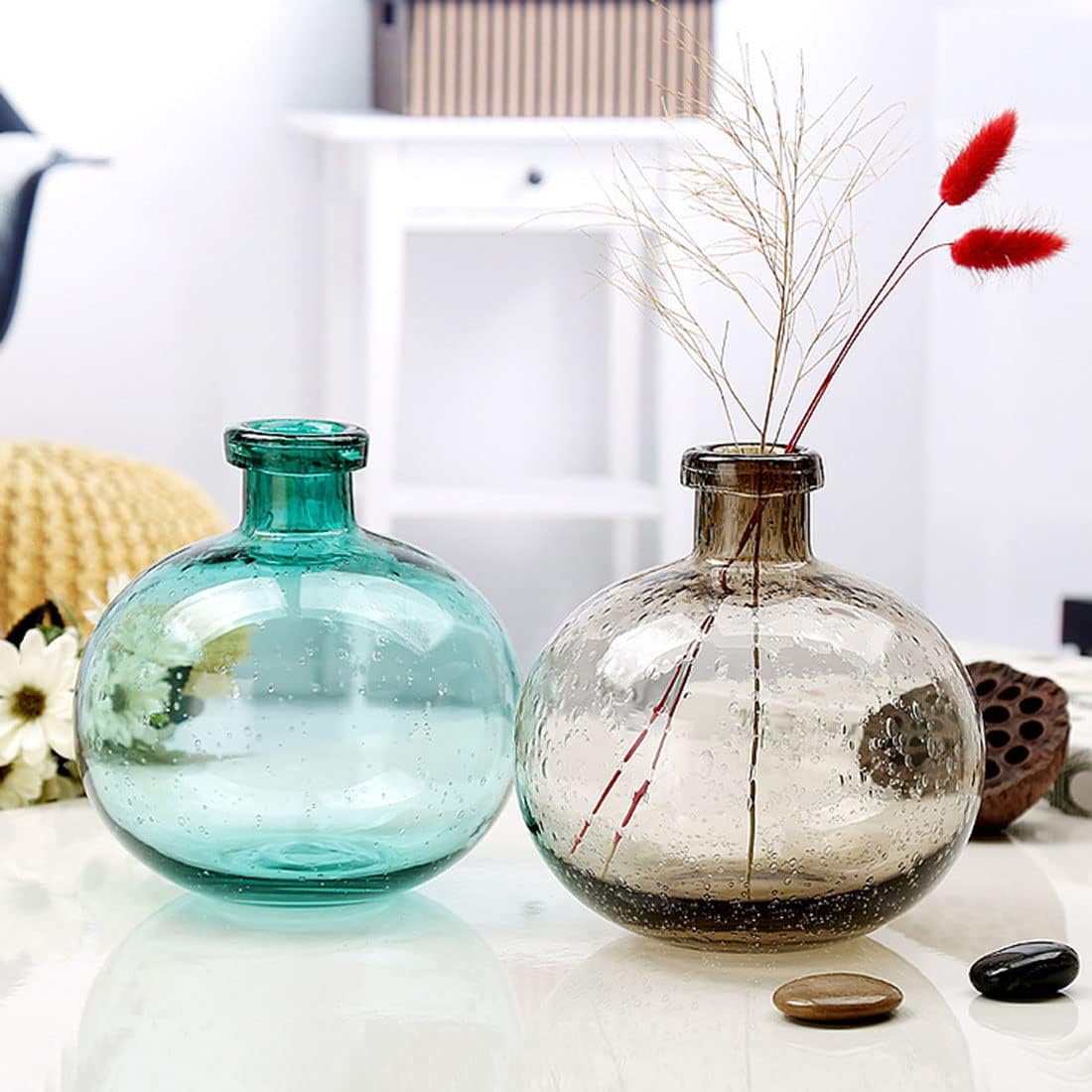 Vintage Transparent Bud Glass Vase | Home Decor