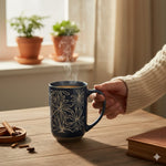 Blue Stoneware Coffee Mug 550ml Pakistan – Large Heat-Retaining Stoneware Cup for Coffee, Tea & Daily UsE