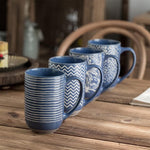 Blue Stoneware Coffee Mug 550ml Pakistan – Large Heat-Retaining Stoneware Cup for Coffee, Tea & Daily UsE