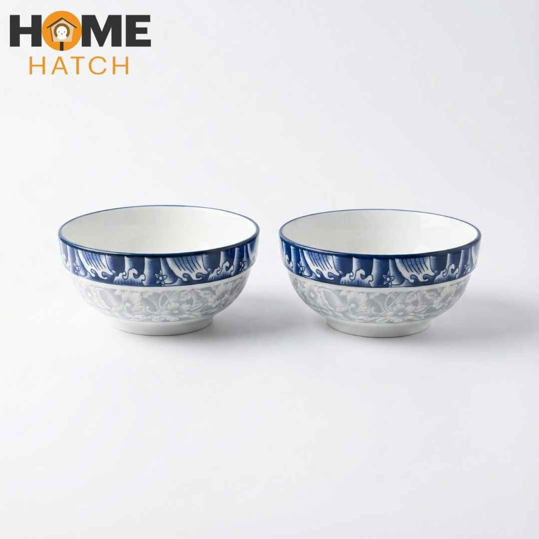 Blue and white ceramic multipurpose bowls assorted sizes – Home Hatch Pakistan