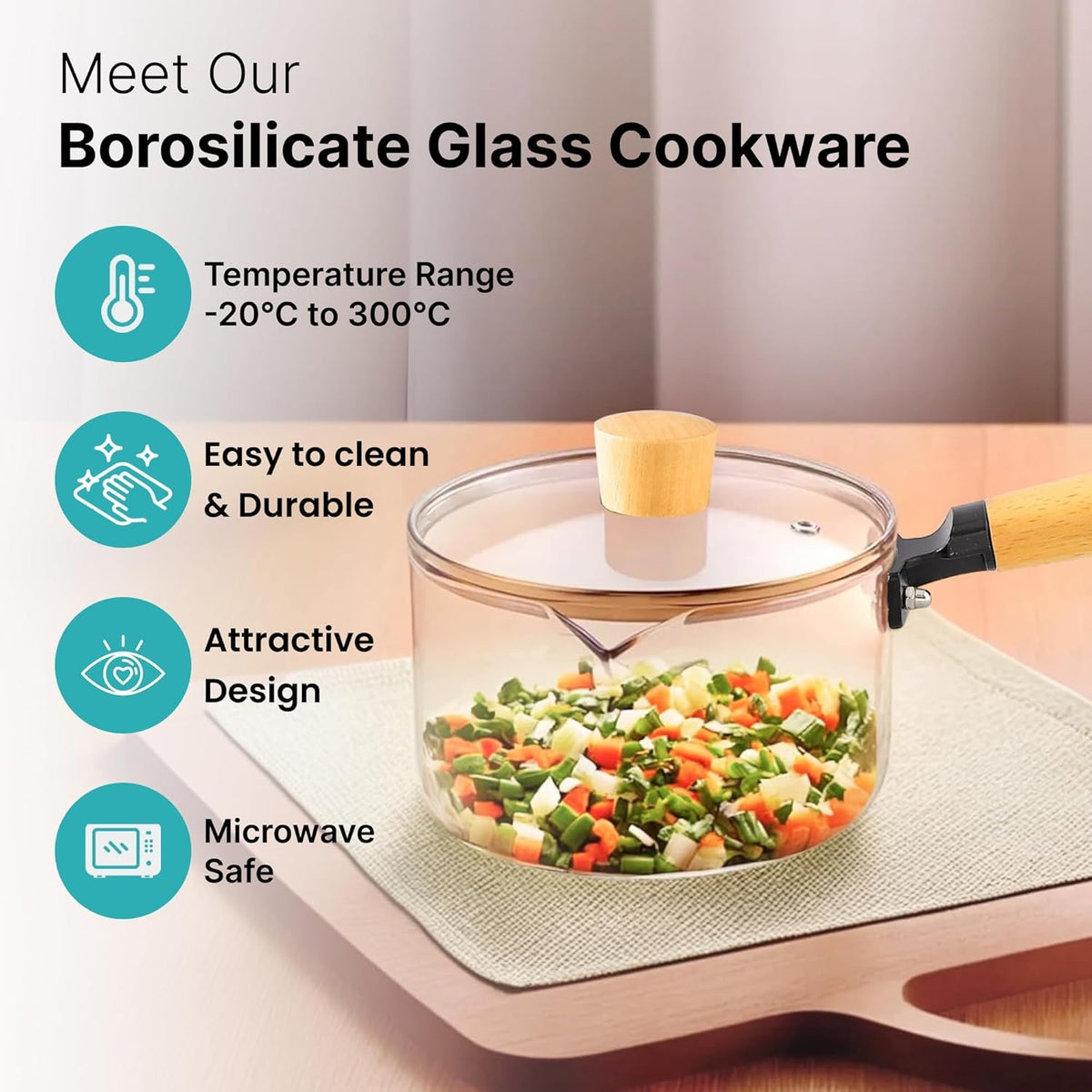 borosilicate glass saucepan Pakistanglass cooking pot with lidtransparent saucepan Pakistanheat resistant glass cookwareHome Hatch cookwareglass milk pot with handleclear cooking saucepanmodern glass cookware Pakistanglass soup potborosilicate kitchen pot