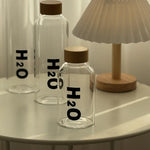 Borosilicate Glass Water Bottle with Wooden Cap – Leakproof H2O Style – Home Hatch Pakistan