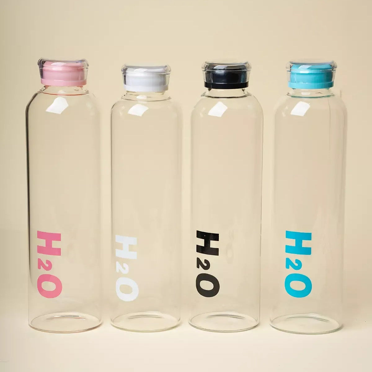 Borosilicate Glass Water Bottle with Plastic Cap – Leakproof – Home Hatch Pakistan