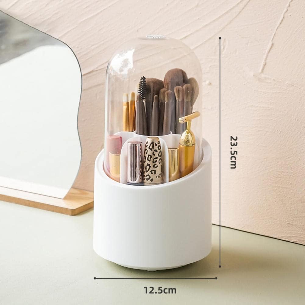 Makeup organizer with swivel base for brushes and tools
