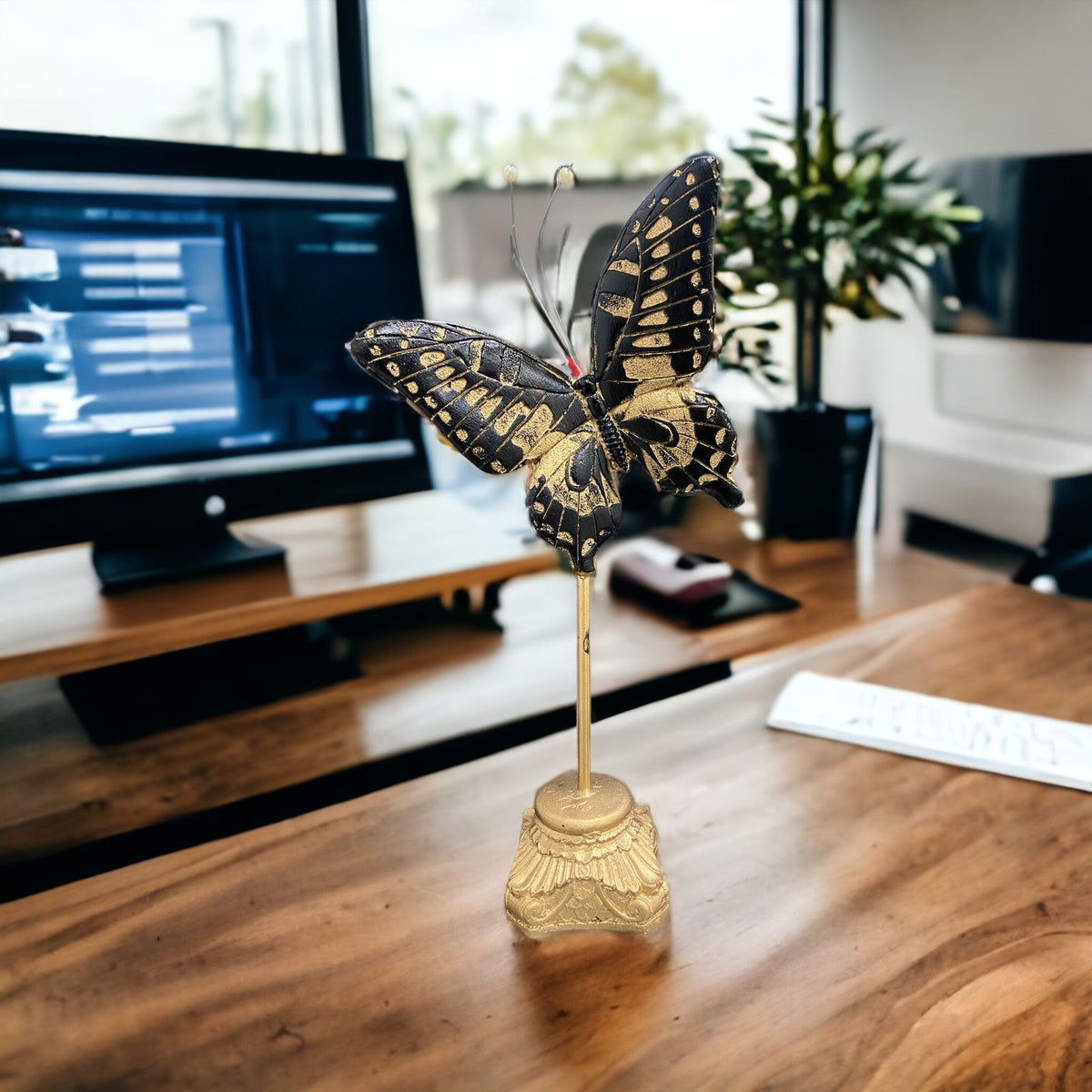 Butterfly Gold & Black Table Desktop Ornament | Home Décor