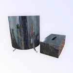 Marble Pattern Tissue Box & DustBin Set