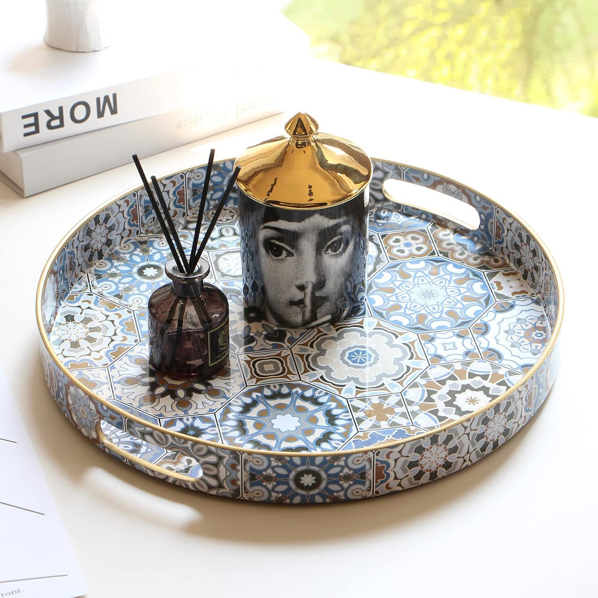 Oblong Abstract Pattern Design Serving Tray | Décor Tray