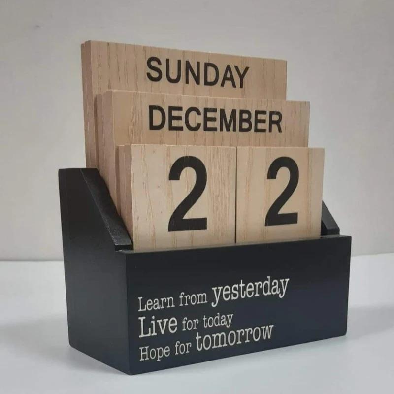 Wooden Desk Calendar | Desk Organizer