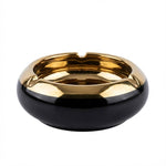 Ceramic luxury ashtray with golden inner coating – modern smokeless desktop ashtray