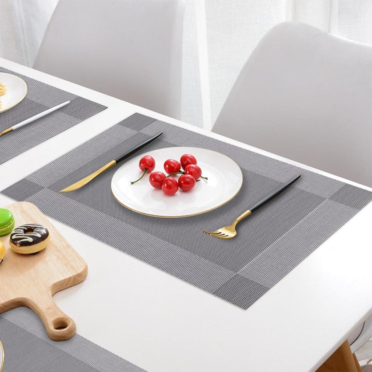 Checkered PVC Table Placemats –Dining Mats Set of 6