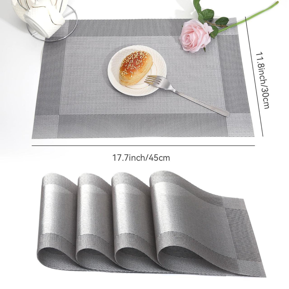 Checkered PVC Table Placemats –Dining Mats Set of 6