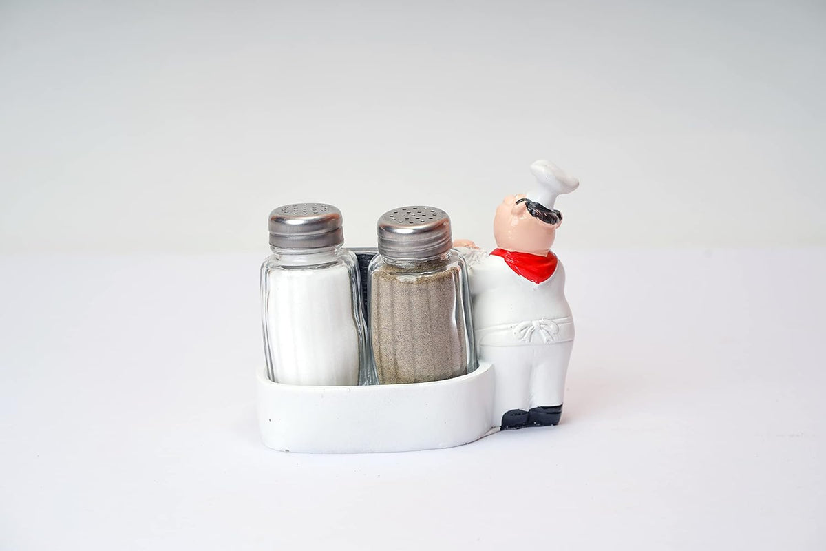 Salt and Pepper Shakers Set and Black Board with Chef Décor Display - Home Hatch