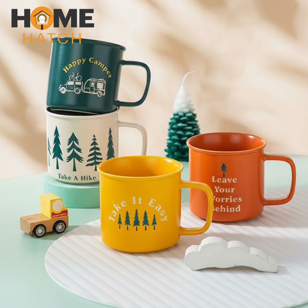 Adventure Quote Coffee Mugs Pakistan – Colorful Camping Collection Ceramic Cups with Motivational Quotes for Coffee, Tea & Hot Chocolate